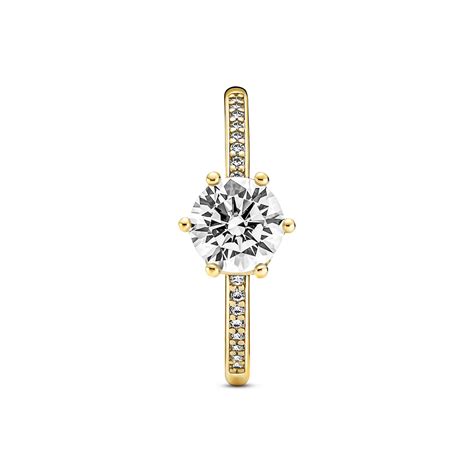 Pandora Moments Sparkling Crown Solitaire Ring Met Karaat Gouden