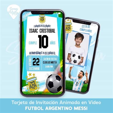 Invitaci N Cumplea Os Messi Futbol Argentina