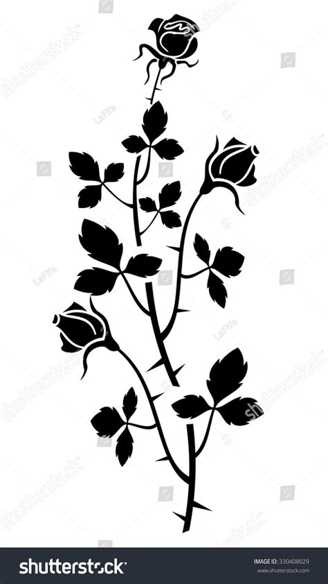 Rose Silhouette Stock Vector Royalty Free 330408029 Shutterstock