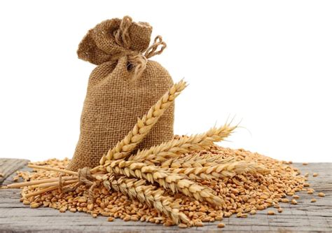 Premium Photo Sack With Grains And Ear Of Wheat