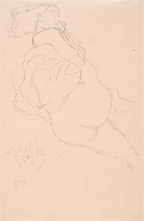 Back View Of A Reclining Female Semi Nude With Closed Eyes Study For