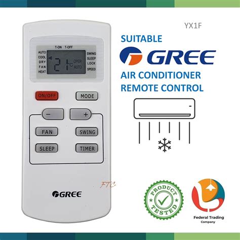 Gree Replacement For Gree Air Cond Aircond Air Conditioner Remote