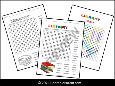 Library Word Search Puzzle Teaching Resources