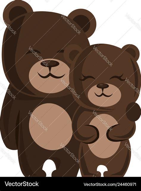 A Male And Female Bear Hugging Each Other Vector Image