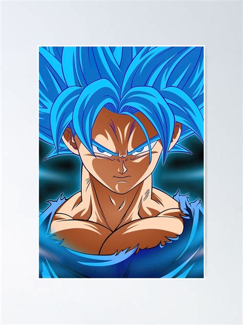 Dragon Ball Goku Ssj Blue Poster For Sale By Johnrobertson Redbubble