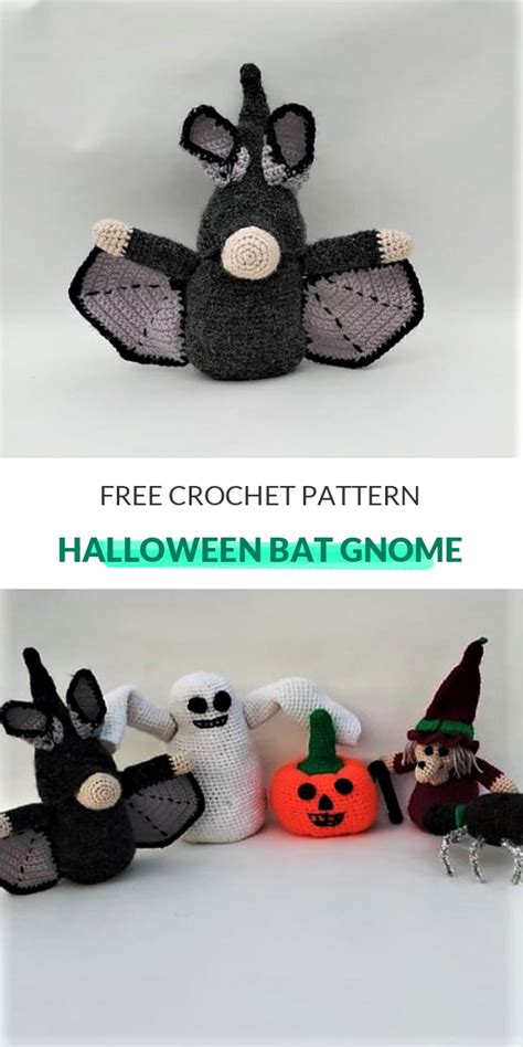 Halloween Bat Gnome Free Crochet Pattern This Halloween Bat Gnome Is