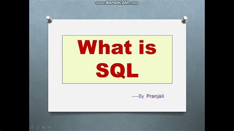 What Is Sql Sql Definition Structure Query Language Youtube