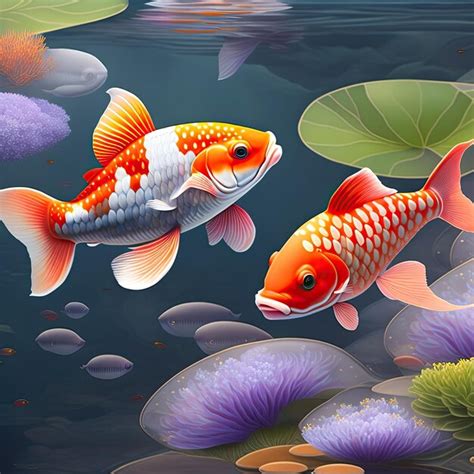 Premium Ai Image Koi Fish Background