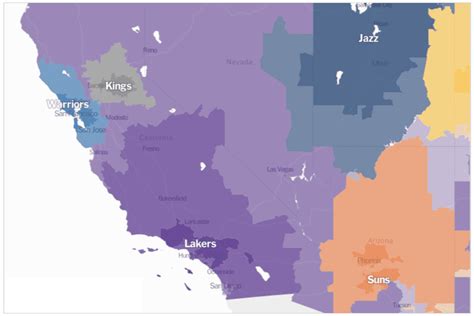 Nba News Fan Map Shows Los Angeles Lakers Are Americas Team