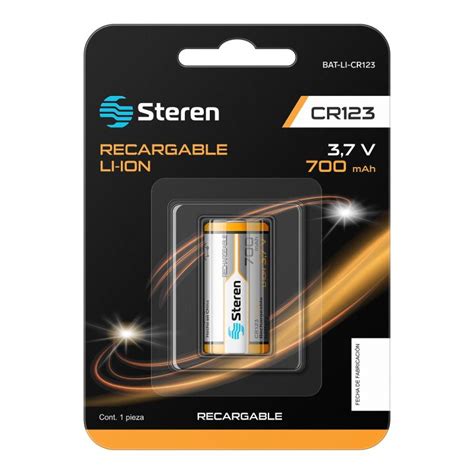 Batería recargable Li ion 700 mAh tipo CR123