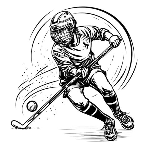 Ilustraci N Vectorial De Un Jugador De Hockey Sobre Hielo En Acci N