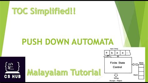 PUSH DOWN AUTOMATA DEFINITION TYPES ACCEPTANCE BY PDA YouTube