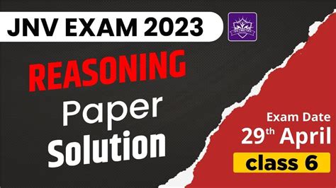 JNV 2023 Reasoning Paper Solution Reasoning Paper Solution For 29