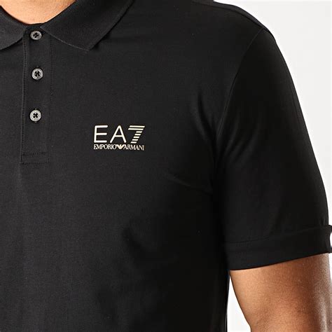 Ea7 Emporio Armani Polo Manches Courtes 8npf04 Pjm5z Noir Doré