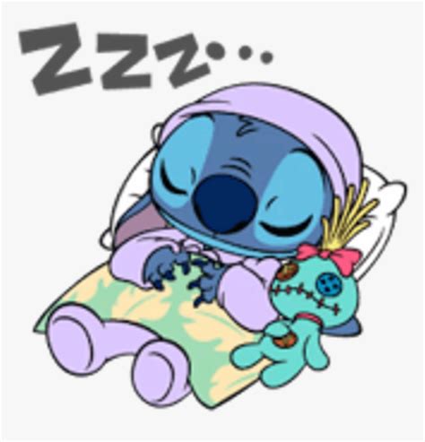 Stitch Sleep Cute Sleeptogether Disney Disneycute Liloa Stitch Stiker Whatsapp Hd Png