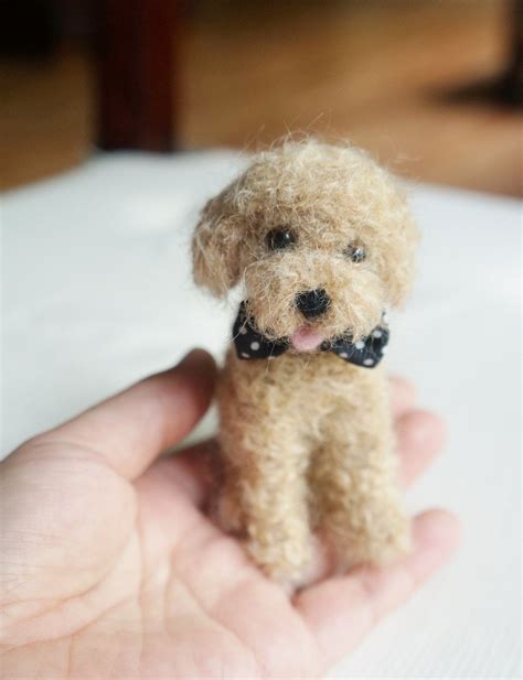 Needle Felted Poodle Dog Toy Poodle Custom Dog Portrait Etsy Felt