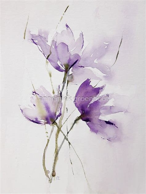 Wilted Tulips By Annemiek Groenhout Redbubble Watercolor Flower