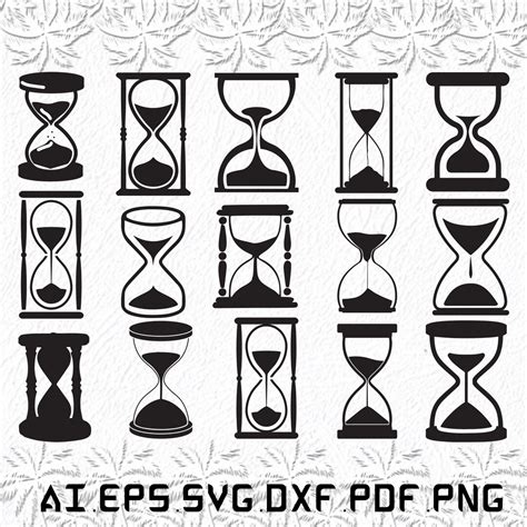 Hourglass Svg Watch Svg Hour Svg Glass Time Svg Ai Pdf Eps Svg Dxf Png Etsy