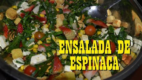 Ensalada De Espinaca ¿cómo Hacer Ensalada De Espinaca Receta