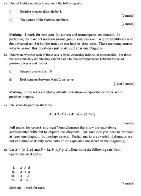 Solved A Use Set Builder Notation To Represent The