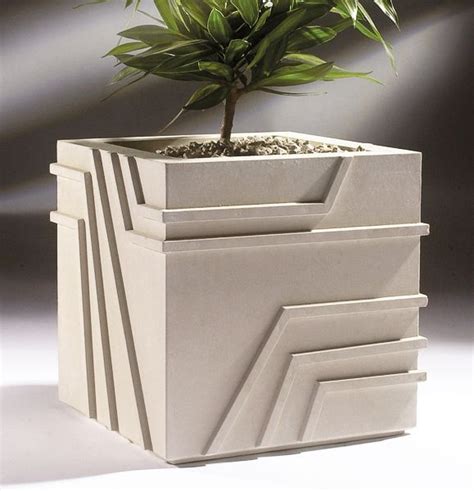 Pflanztopf Eckig Modern Future Strap Terrakotta Planter Box