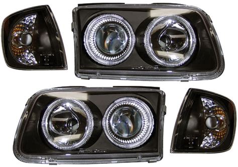 Vw Polo N Mk Black Projector Angel Eye Head Lights Lamps