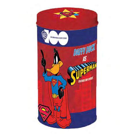 Daffy Duck Superman Chocolate Chip Cookies Tin Dumet Olives Canada