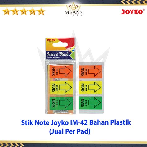 Jual Sticky Note Joyko IM42 Sign Here Memo Stick Plastik IM 42