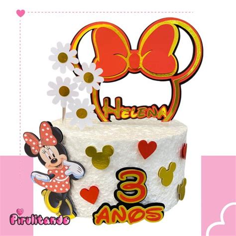 Topo De Bolo Minnie Vermelha Elo7 Produtos Especiais