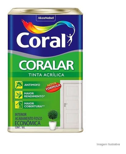 Tinta Acr Lica Fosco Coralar Branco Gelo Litros Coral Frete Gr Tis