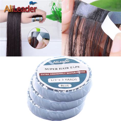 1 3Inch 3Yards Double Sided Adhesive Tape For Hair Extension Tape Blue