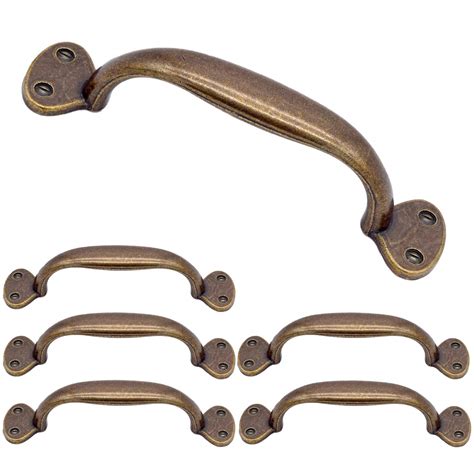 Buy Vintage Brass Handles For Cabinets Hole Center 3 34 Inch Antique Drawer Pulls Length 5 58