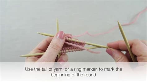 How To Knit In The Round With Double Pointed Needles Youtube