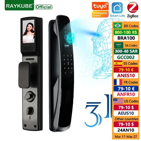 Raykube Fingerprint Eletr Nico Door Lock Reconhecimento Facial D Smart