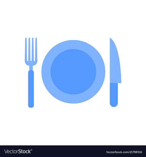 Plate Fork And Knife Icon Royalty Free Vector Image