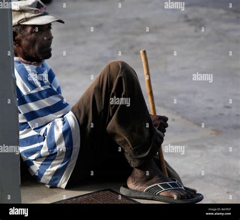 Old Man In Barbados Resting From Sun Stock Photo Alamy