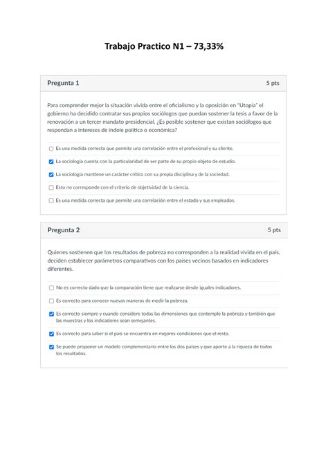 TP 1 73 Sociología General Trabajo Practico N1 73 33 Studocu