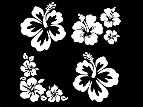 Large Hibiscus Flower Decal 4 Pack Large 5 Etsy