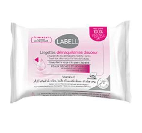 Labell lingettes démaquillantes douceur visage et yeux peaux sèches ou