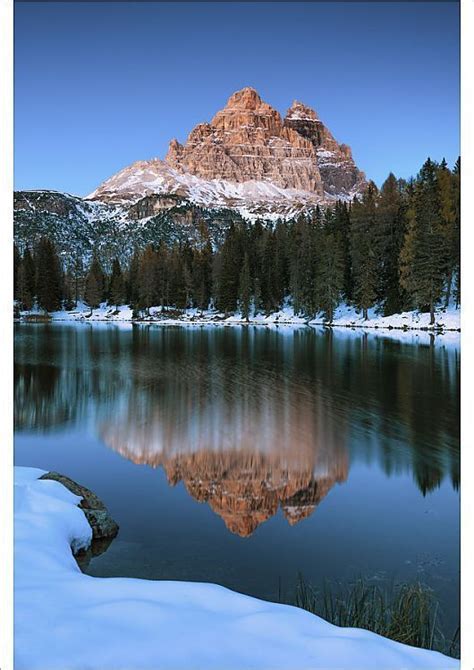 Prints Of Tre Cime Di Lavaredo Reflecting In Lake Antorno Dolomites