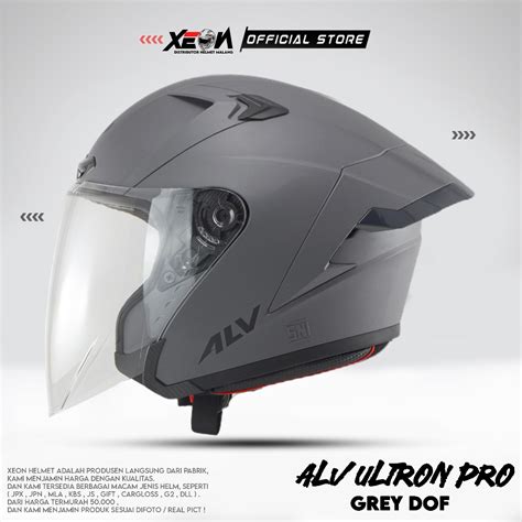 Jual Helm Alv Ultron Pro Solid Grey Dof Visor Random Clear Silver Helm