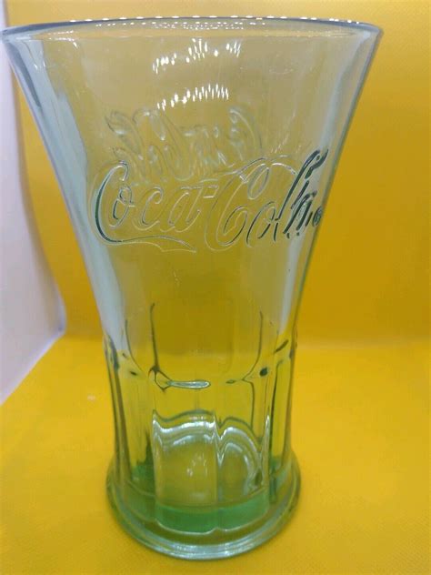 Vintage Coke Coca Cola Glass Green Libby Flared Tumbler Heavy Euc 16oz C19 Ebay