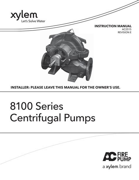 Pdf 8100 Series Centrifugal Pumps Xylem Applied Water Dokumentips