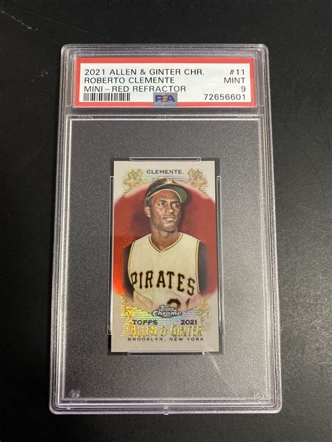 Topps Allen Ginter Chrome Mini Roberto Clemente Red Psa Pop