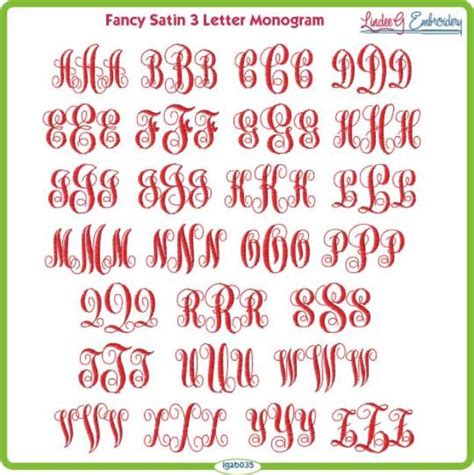 Fancy Monogram Satin Embroidery Font Pack Home Format Embroidery Font