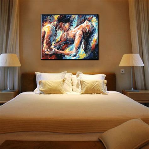 Popular Paint By Numbers On Canvas Nude Man And Woman Abstract Oil Painting Handmade Artwork