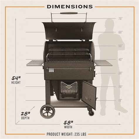 Oklahoma Joes Marshal 1200 Sq In Black Centerbox Charcoal Smoker In