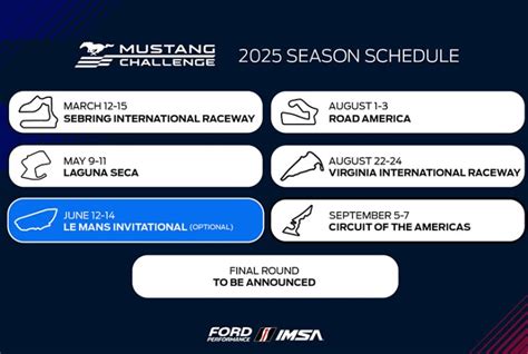 Ford Performance Unveils 2025 Mustang Challenge Schedule IMSA