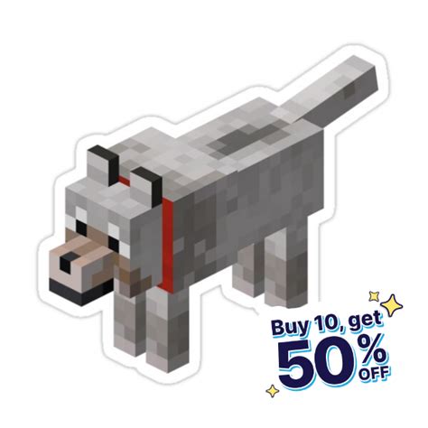 "Minecraft wolf" Sticker for Sale by HongJoongsWig di 2024 | Stiker