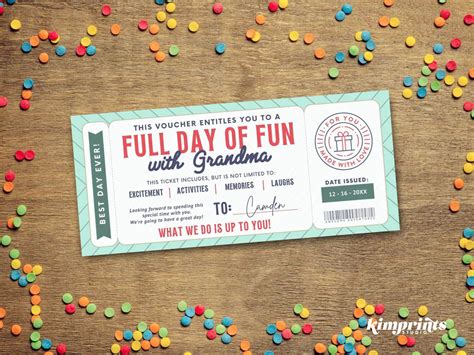 Fun Day Ticket Kids Experience T Souvenir Custom Etsy